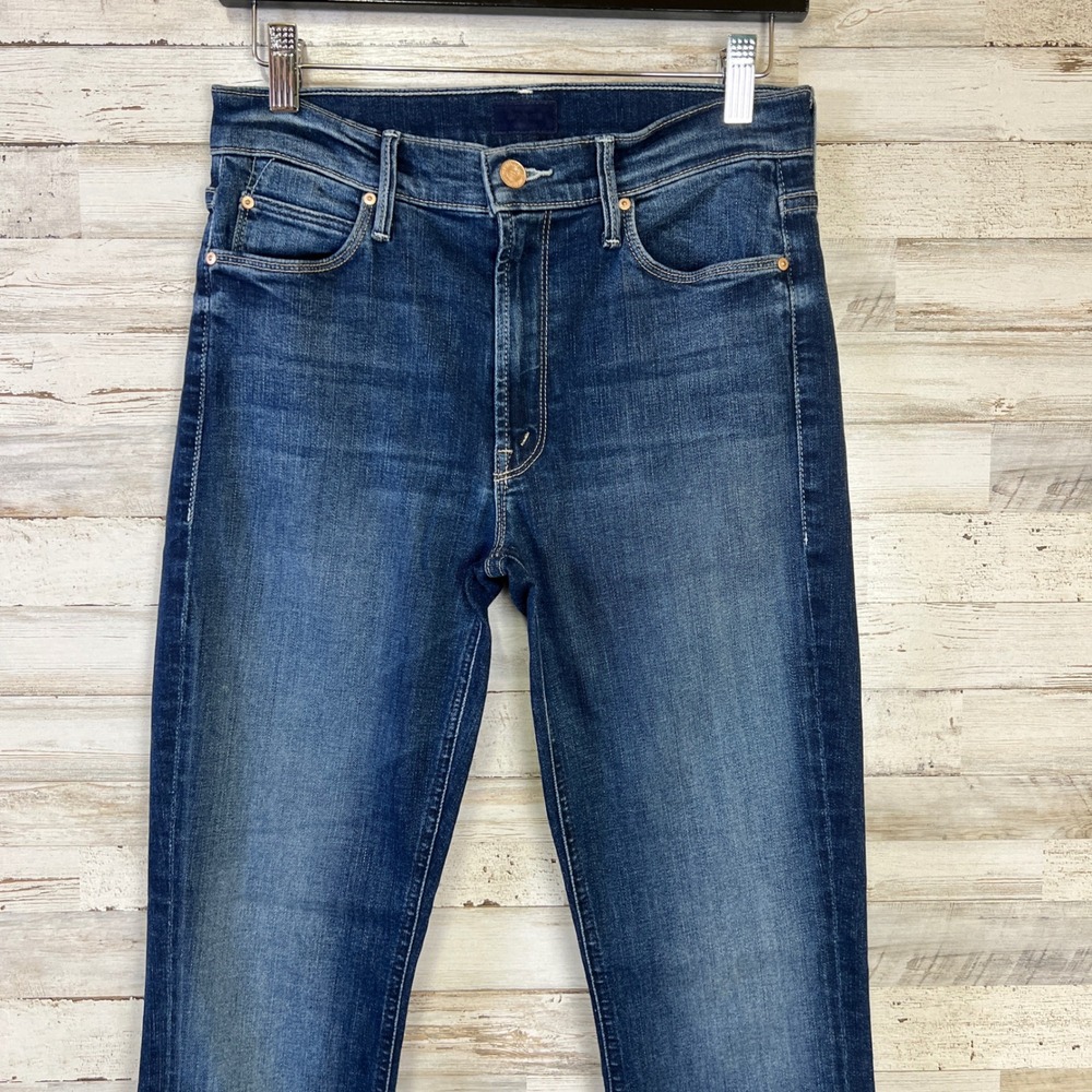 Mother The Mid Rise Dazzler Ankle Jeans On The Edge Dark Blue 1696-104 Size 26 - Picture 3 of 13